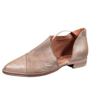 Free People Royale D'Orsay Women's‎ EU 36 Taupe Leather Ankle Bootie Slip-On